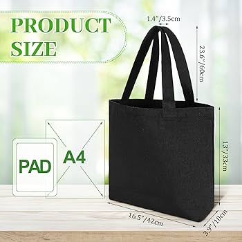 Amazon.com: Sanwuta 10 Pcs Black Canvas Tote Bag with